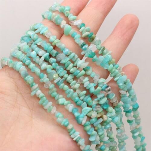 Natural Stone Beads: Fashion Amazonite Chip Irregular Temperament Beads For Jewelry Making DIY Necklace Bracelet Gift 3x5-4x6mm
