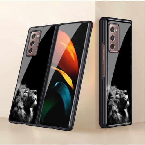 For Samsung Galaxy zfold2 mobile phone case Z fold2 folding protective case sm-f9160 electroplated glass anti falling