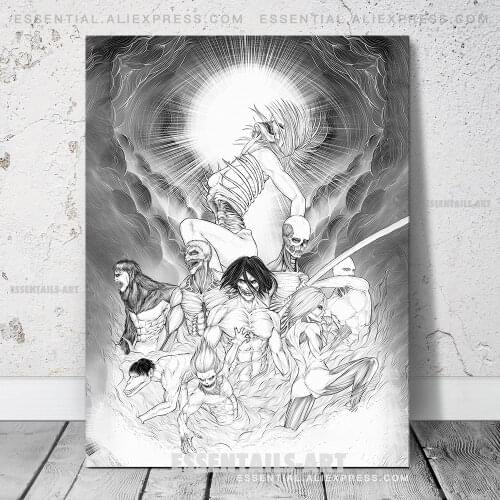 Nine Titans Attack on Titan Decoration Prints Canvas Wall Art Painting Poster Home Decor Bedroom Study Living Room Pictures