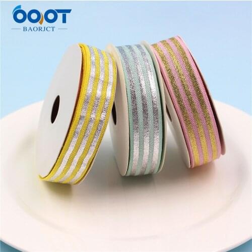 10yards 5/8'' geometric bronzing Ribbon Elastic Foldover Elastics Stretch Hair Ties Headbands for Girls Hair Bow E-20514-1068