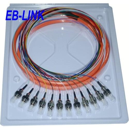 EB-LINK 1.5 Meters FC/PC 12 fiber cores 0.9mm breakout fiber pigtail Optic Pactch Cord