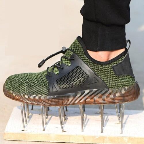 Comfort Work Shoe Men Sneakers 2021 No-slip Breathable Mesh Casual Sneakers Men Shoes Lace Up Sneaker Men Safety Boots Trainers