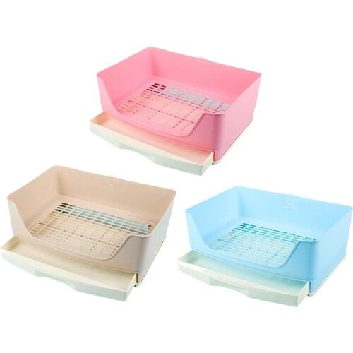 Rabbit Cage Litter Box Easy to Clean Potty Trainer for Cat Adult Guinea Pig