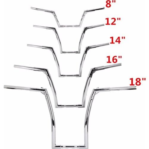 Motorcycle 8 12 14 16 18 Inch Rise 1-1/4 Inch Handlebar For Harley Sportster 883 1200 FLST FXST