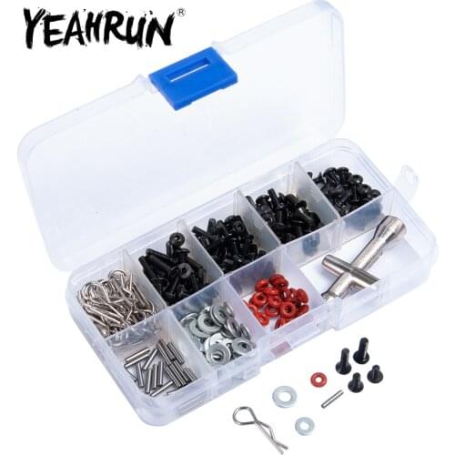 YEAHRUN 270Pcs/set Repair Tool and Screw Box Set for 1/10 RC Car HSP Axial SCX10