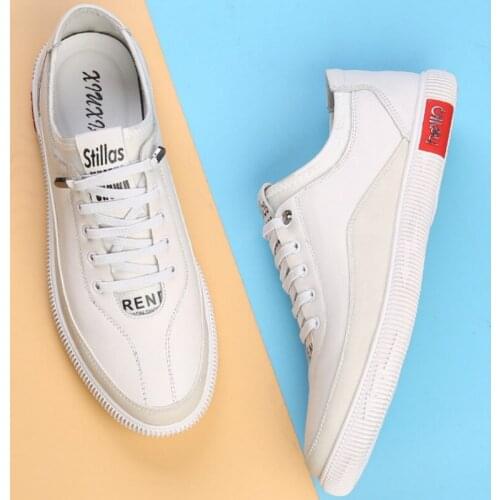 New Fashion Mens Shoes High Quality Casual Men Shoes Handmade Moccasins Shoes for Male Low top trend white sneakers D7-58