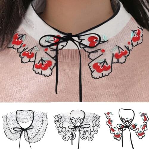 New Women Lace Floral Print Fake False Vintage Collar Sweater Detachable Necklace Choker Shirt Collar Blouse Clothes Accessories