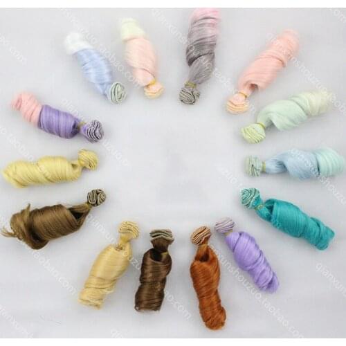 100PCS/LOT Wholesale 57Colors Doll Accessories High-temperature Wire BJD Hair Wig Curly Doll Hair 15CM