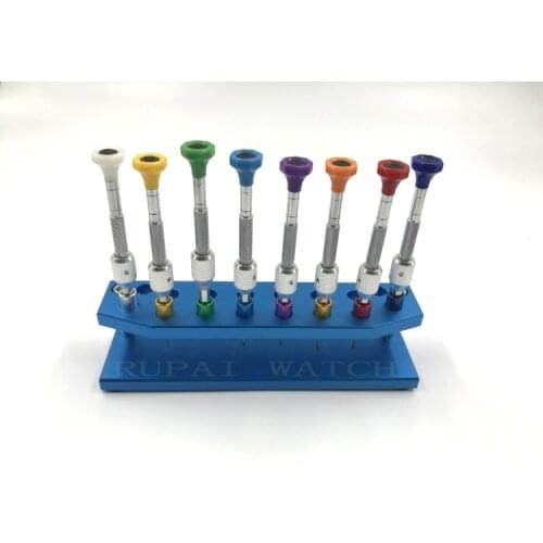 Screwdriver stand 8pc set with Screwdriver Booster for watch repair