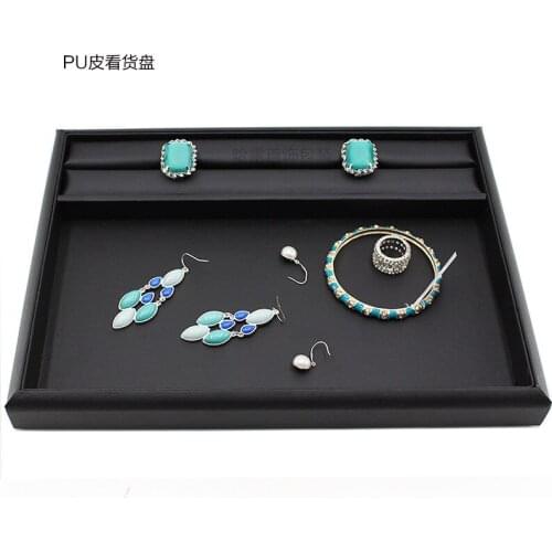 Portable pu Velvet Jewelry Display Set Travel Roll Bag Earrings Ring Necklace Display Tray Stand Organizer Box Case Display