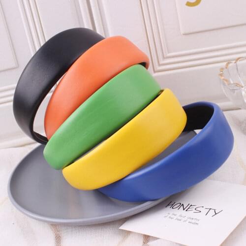 Hair band female students all-match wash hair band simple solid color leather hairpin headdress headband tide