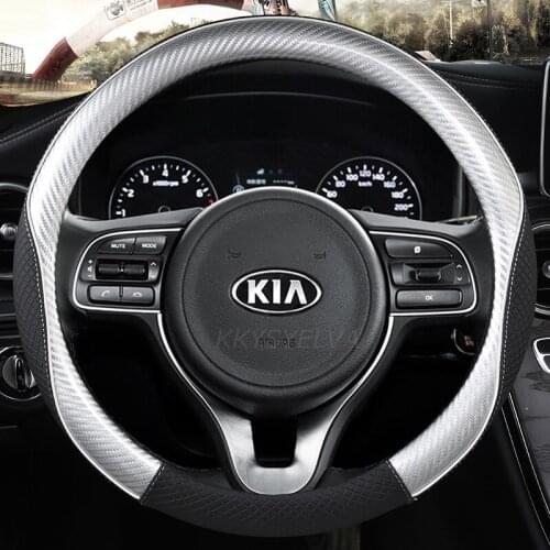 Car Steering Wheel Cover Anti-Slip for Kia Cerato Forte Sportage K5 K9 K2 K3 K4 KX3 KX5 KX7 Seltos Stinger 38cm Accessories
