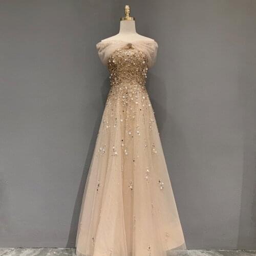 Luxurious especially evenning dresses Diamond Beading Sleeveless Formal Dress 2021 new dubai