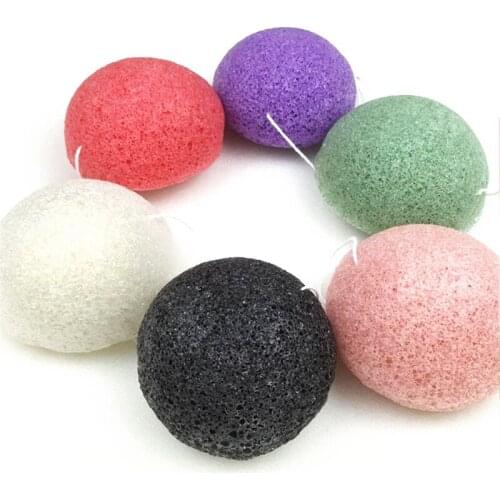 6 Colors Natural Konjac Konnyaku cosmetic puff Facial sponge Face Cleanse Washing Facial Care Face Powder Makeup Tools