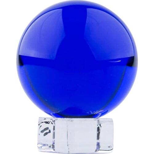 Dark Blue K9 Chandelier Crystal Glass Ball Lens Ball Crystal Ball Stand For Sphere Photography Decoration Home Decorative Ball