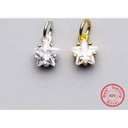 UQBing 1Pieces New Fashion AAA Cubic Zirconia Star Shape Pendant Charms Fit Women DIY Bracelet Necklaces Jewelry Findings
