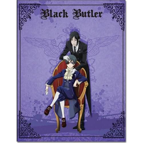 Great Eastern Entertainment/Black Butler - Sebastian and CIEL Throw Blanket, One Size, Muti/Colored for bedroom