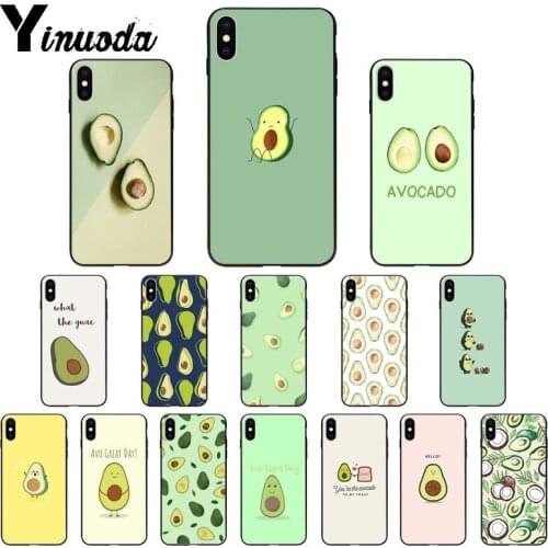 Yinuoda avocado aesthetic Gteen Fruit Food TPU Soft Silicone Phone Case for iPhone 11 pro XS MAX 8 7 6 6S Plus X 5 5S SE XR