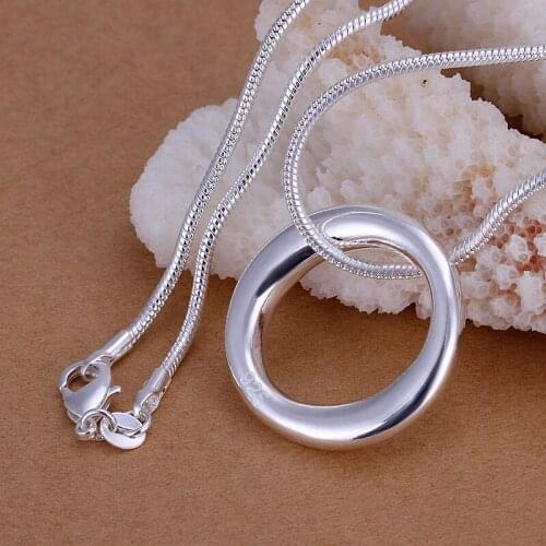New 925 Silver Color Pendant Necklace Fashion Classic Simple High Quality Hot Selling Women Necklace
