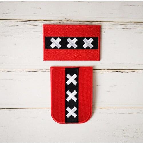 Amsterdam City Full 100% Embroidery Patch Badge 8*5 cm Holland The Netherlands National Flag