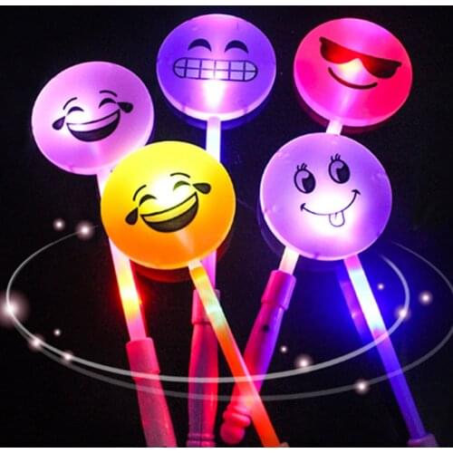 24PCS Smiley Flashing LED Light Glow Stick Colorful Concert Dancing Party Toy Reusable Party Decoration Festival Accessories