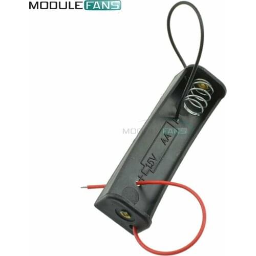 5PCS DIY AA Battery 1.5V Holder Storage Box Case Shell with 5" Lead for DIY Experiment