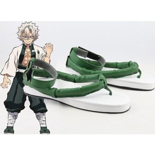 Anime Comic Demon Slayer Kimetsu no Yaiba Cosplay Shoes Shinazugawa Sanemi Cosplay Shoes Halloween Party Daily Leisure Shoes