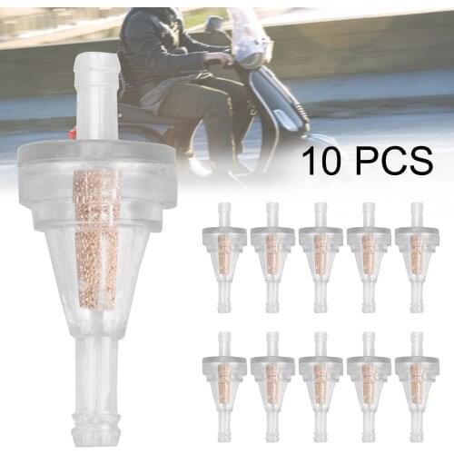 10pcs/set Gasoline Filter Universal Motorcycle Inline Gas Fuel Filter 1/4" 6.3mm Fuel Line For Dirt Bike ATV UTV