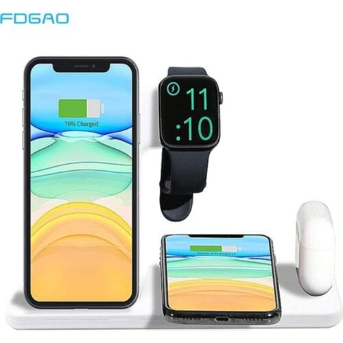 25W Qi Wireless Charger 4 IN 1 Fast Charging Station for Apple Watch 6 SE Airpods Pro iPhone 12 11 XS XR X 8 Samsung S21 S20 S10