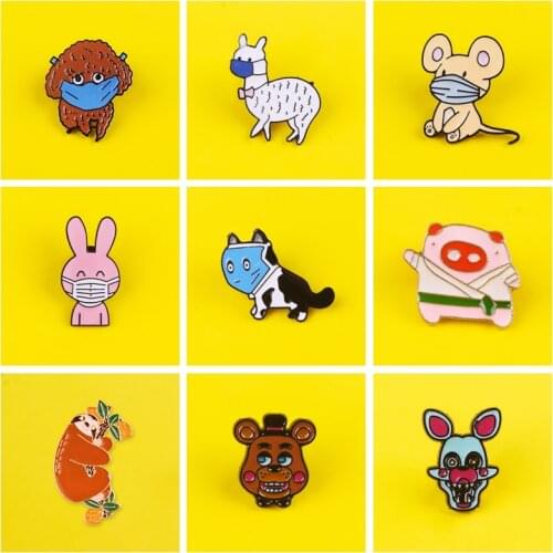 Cute Animals Badges on Backpack Cartoon Animal Brooches Badges for Clothes Enamel Pins for Backpacks Clothes Lapel Pin Badge DIY