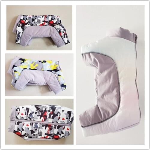 Dog Costume Clothes Coat Winter Thicker 0ne-piece Jumpsuit Jacket Camouflage Print All-inclusive Male Female Dog Puppy Clothes