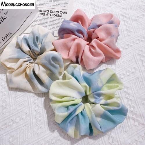 Fashion High Quality Elastic Hair Band Ink And Color Oil Painting Oversized Hair Scrunchies For Woman Hair Ring Hair Accessories