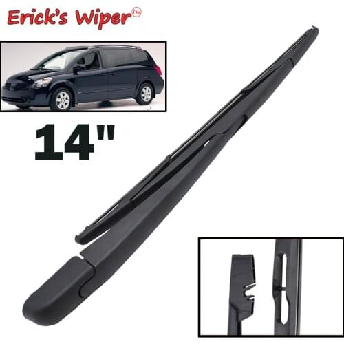 Ericks Wiper 14" Rear Wiper Blade & Arm Set Kit For Nissan Quest V42 2004-2009 Windshield Windscreen Rear Window