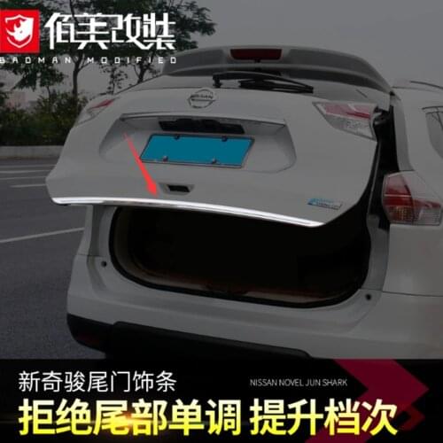Tailgate Rear Door Bottom Cover Molding Trim Stainless Steel back door trim car Accessories for Nissan X-Trail X Trail2014-2019