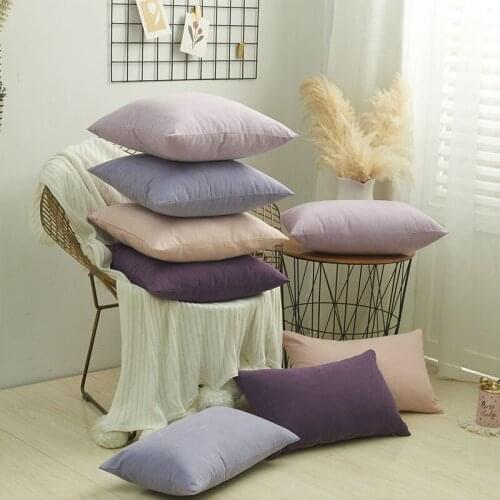 New Fancy Savage Flannelette Pillowcase Plain Pure Color Dyed Throw Pillows Cover Modern Nordic Sofa Car Seat Bed Cushions Case