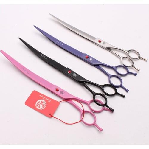 9.0" 24cm Japan 440C Purple Dragon Clippers for dogs Big Size Scissors Bend UP Cutting Shears Pro Pets Hair Shears Add Bag Z4005