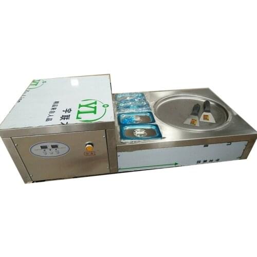 Single stainless steel ice pan intelligent flat table thailand style commercial fried ice cream machine