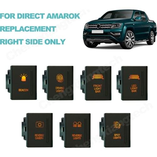 12V 3A Orange Led Car Switch For VW Amarok Push Switch Replacing fits Right Side Only, On Off With Jumper Wires Led Switch