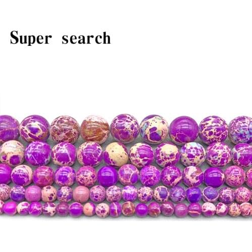 Wholesale Fashion Natural Jewelry Violet The emperor stone Loose Round Stone Jewelry Beads 4/6/8/10mm DIY Bracelet Necklace Woma