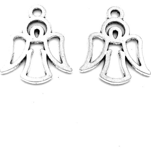 50pcs Angel charms pendant 20x12mm antique silver ornament accessories jewelry making DIY base material