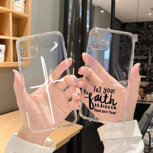 JAMULAR Faith Christian Religious Jesus Clear Phone Case For iPhone 11 Pro XS MAX 7 X XR SE 2020 8 6 Plus Soft TPU Cover Fundas