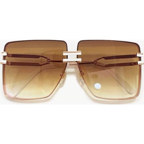 Big Square Sunglasses Women 2021 Brand Luxury Rimless Sunglasses Men Oversized Shades