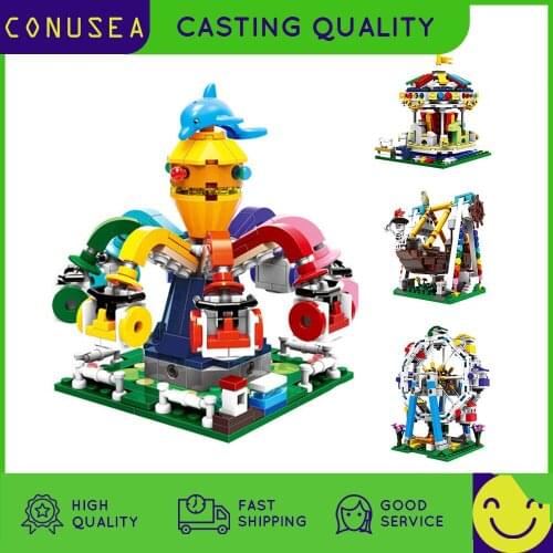 XINGBAO 01106/07/08/09 Building Blocks City Amusement Park Simulation playground Set Pirate Ship Bricks Educational Toys for Boy