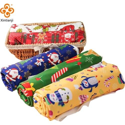 Xintinaji 2021 Christmas Jersey Comfortable Soft Holiday Fabric 4 Way Stretch Milk Silk Knit For DIY Christmas Costumes TJ3868