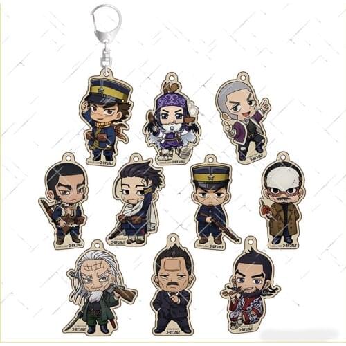 Golden Kamuy NEW Anime Cartoon Acrylic Charm Keychians Kochōbe Asuko Sugimoto Saichi Bags Gifts Pendant Collection Toy Holiday