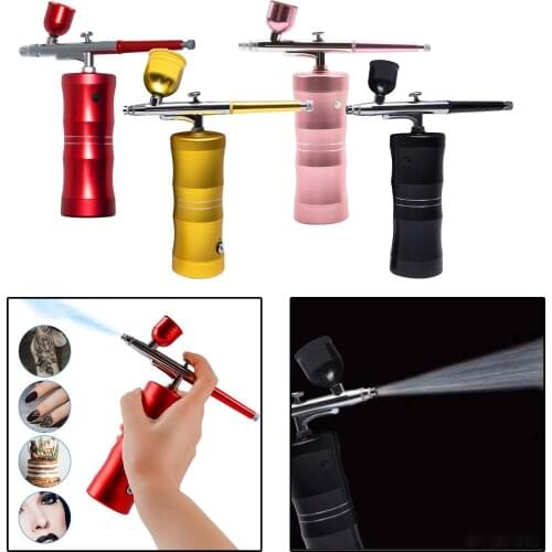 0.3mm Mini Air Compressor Kit Air-Brush Paint Spray Gun Airbrush For Nail Art Tattoo Craft Cake Nano Fog Mist Sprayer