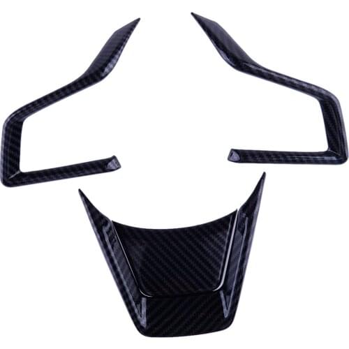 1Set Carbon Fiber Style Steering Wheel Switch Trims Covers ABS Moulding Decoration Fit For Subaru Forester SK Crosstrek XV