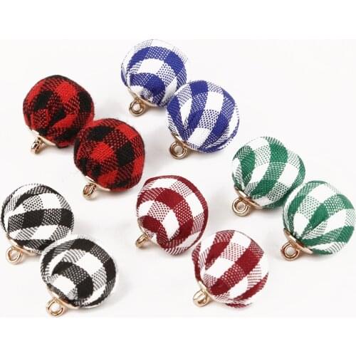 13mm Fabric Beads Pendant Multicolor Round Hollow Button DIY Clothing Button Decoration Material Korean Pendant Accessories