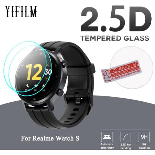 2PCS 2.5D Premium Tempered Glass For Realme Watch S Smart Watch Screen Protector Film HD Clear 9H Anti-Scratch Guard Glass