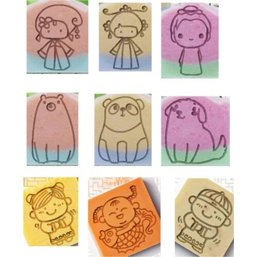 3 Pcs/set DIY Acrylic crystal Transparent girl soap seal new resin soap stamp 44 x 44 mm